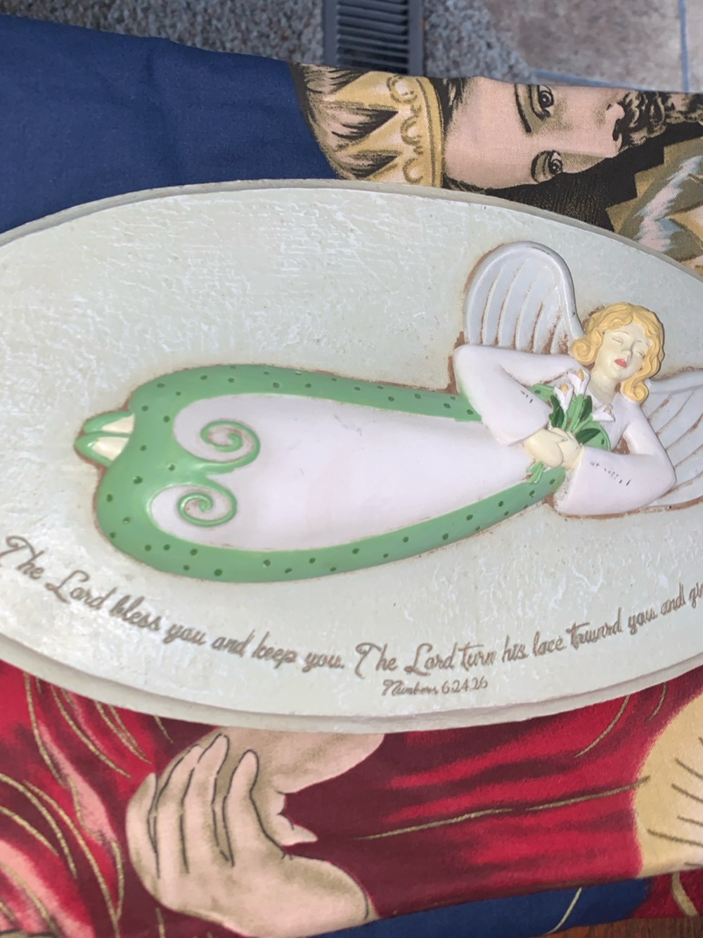 Inspirio Ceramic Angel Wall Plaque With Inspirational Bible Verse Vintage 2006